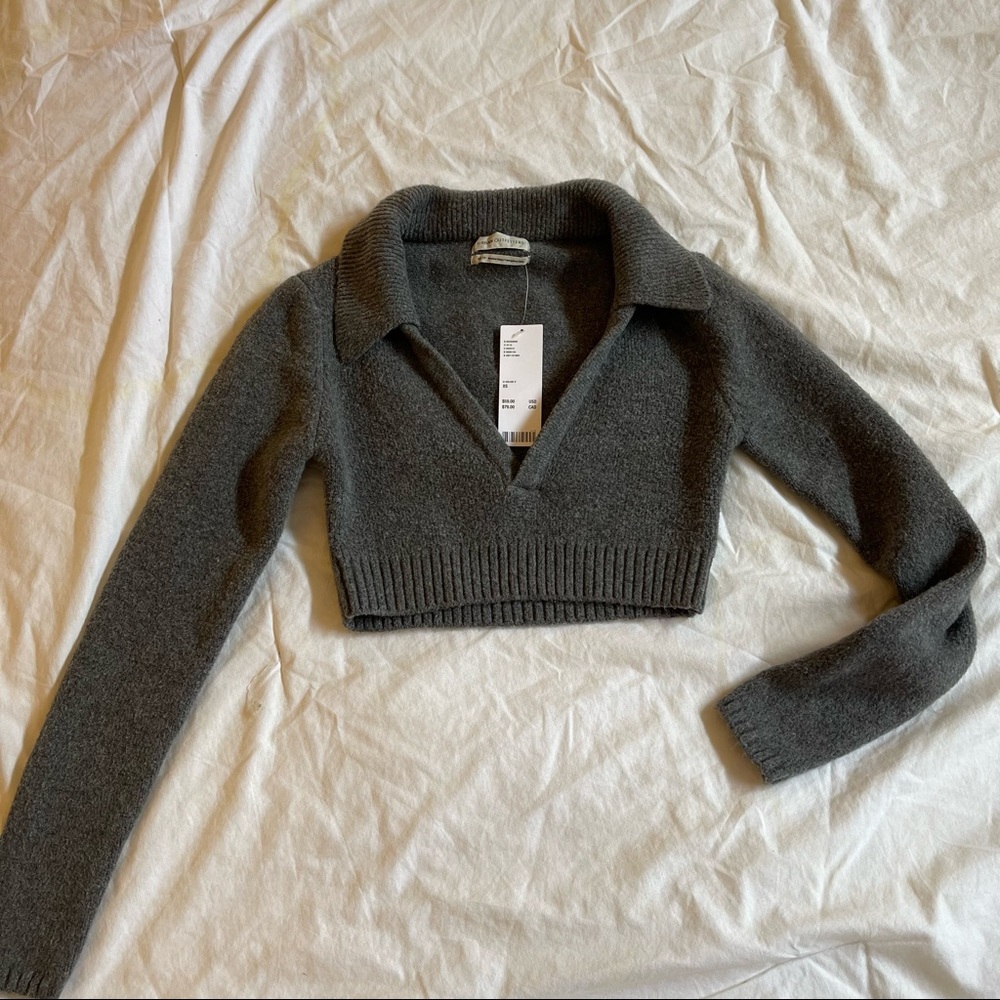NWT Urban Outfitters Collard Crop Top Sweater